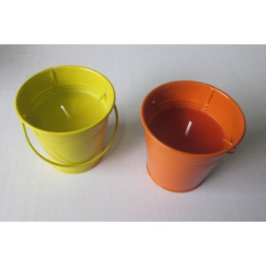 colored bucket candle