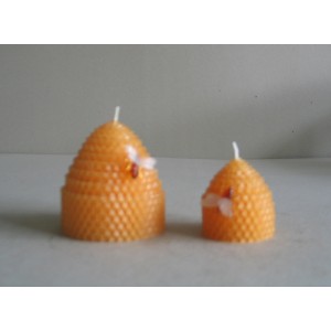 domed beeswax candle